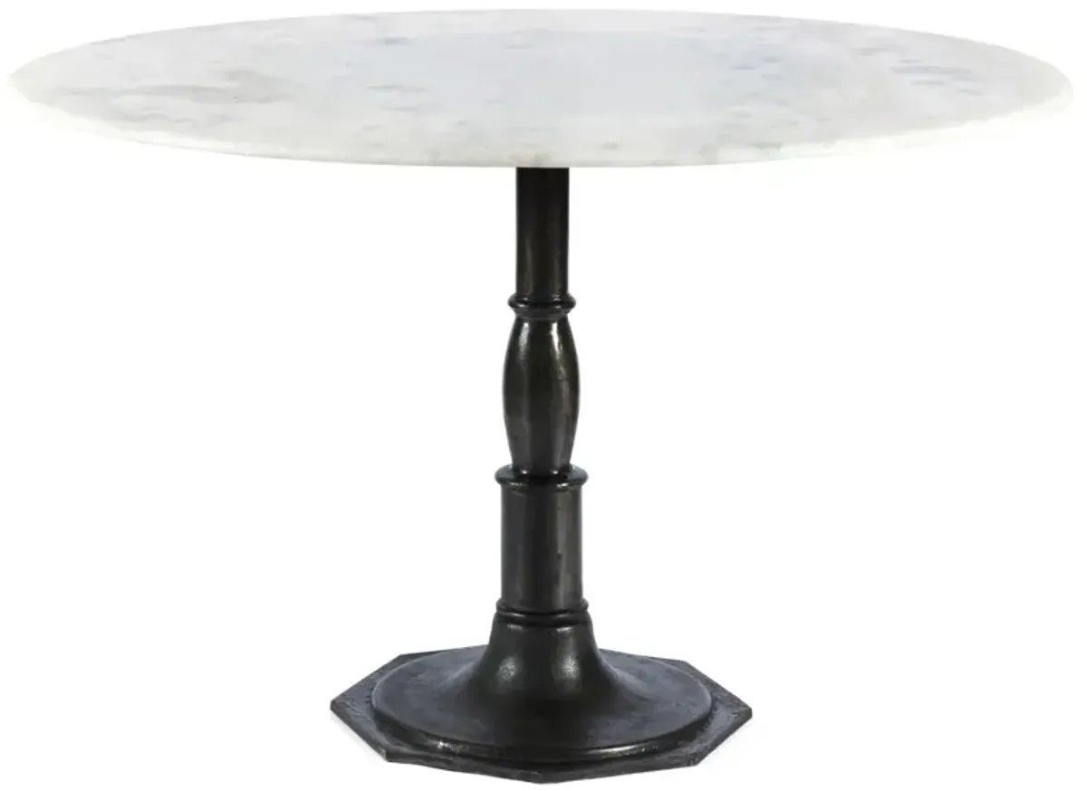 Ira 48" Round Dining Table, White Marble