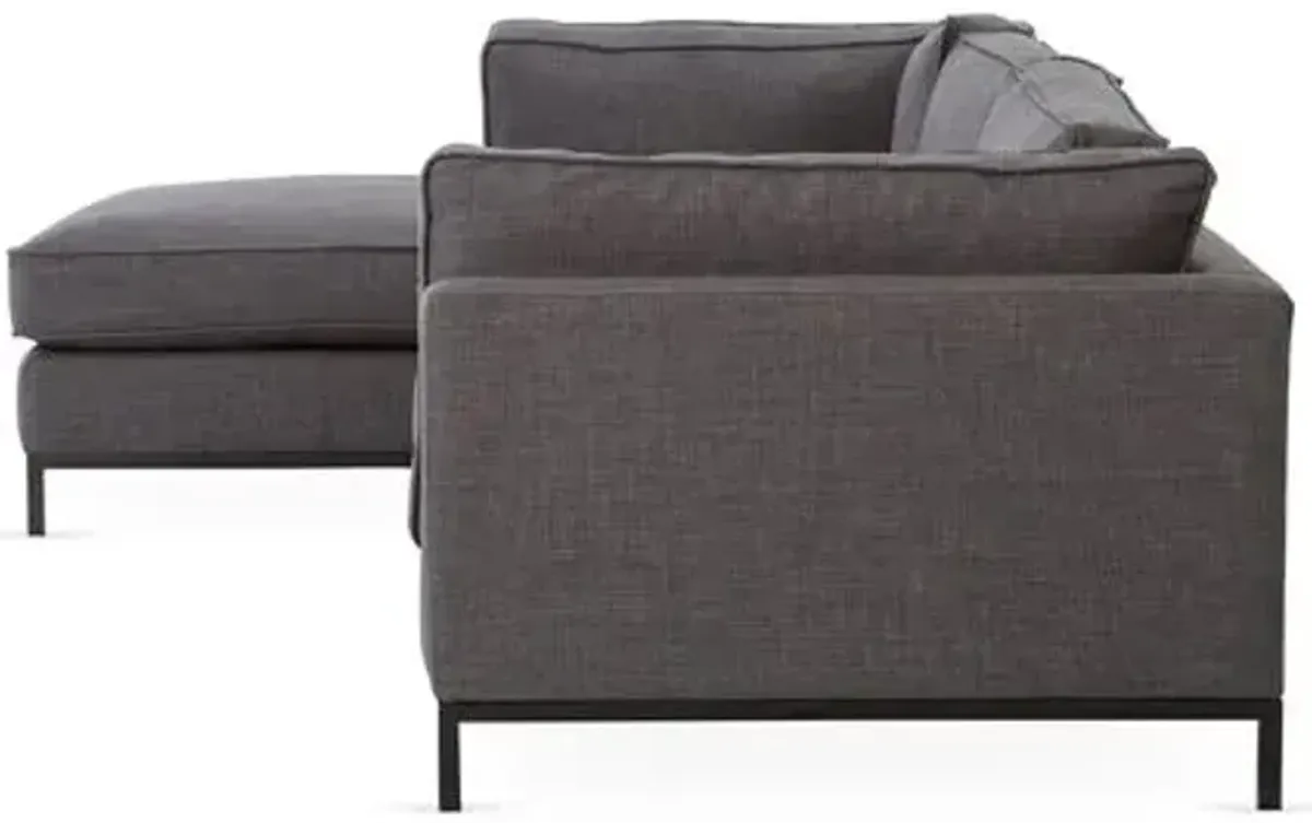 Topsham Left-Facing Sectional - Charcoal - Gray