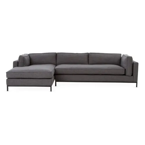 Topsham Left-Facing Sectional - Charcoal - Gray