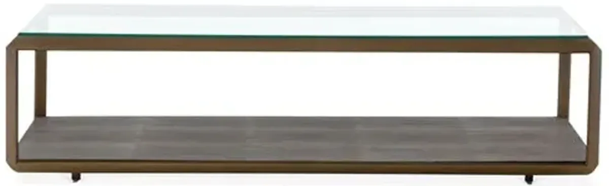 Anne Coffee Table - Gray Shagreen - Clear