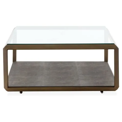 Bridport Coffee Table - Gray Shagreen - Clear