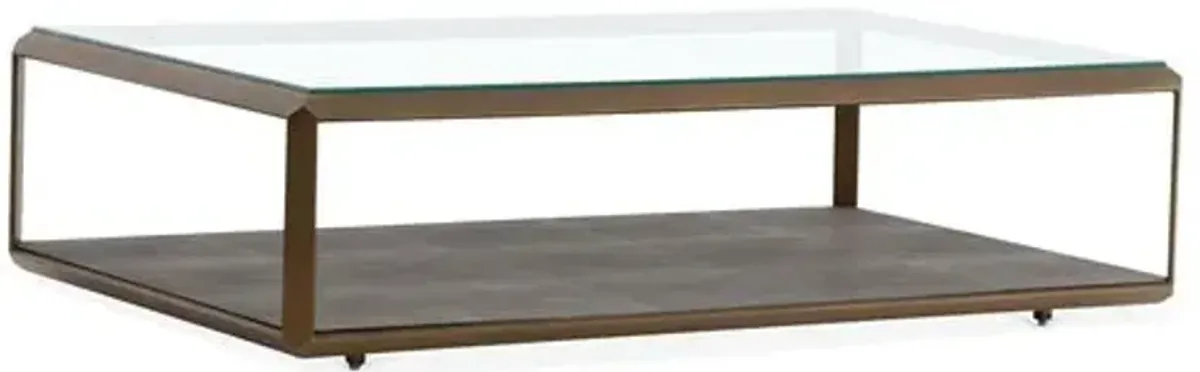 Anne Coffee Table - Gray Shagreen - Clear