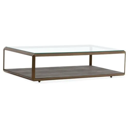 Bridport Coffee Table - Gray Shagreen - Clear