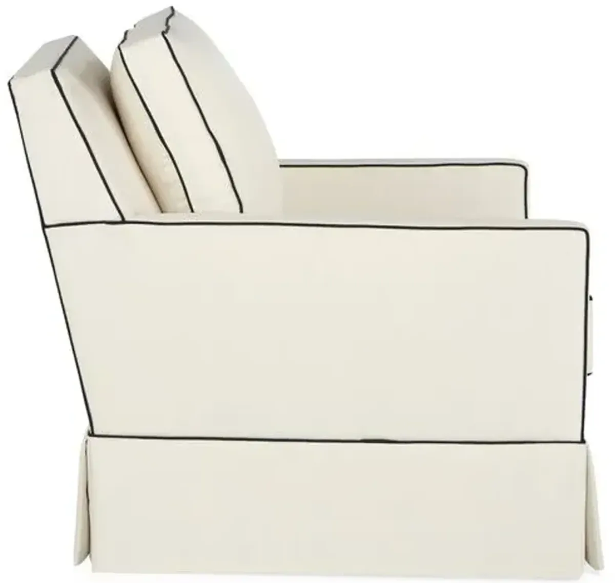 Auburn Club Chair - Ivory/Navy Crypton - Miles Talbott - Hancrafted in the USA