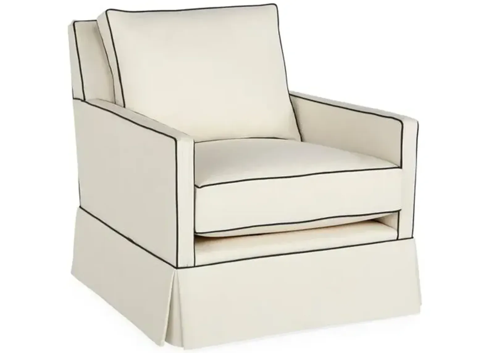 Auburn Club Chair - Ivory/Navy Crypton - Miles Talbott - Hancrafted in the USA