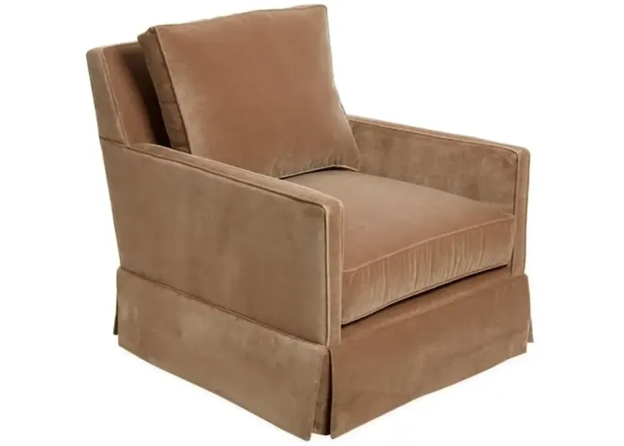 Auburn Club Chair - Toffee Velvet - Miles Talbott - Hancrafted in the USA