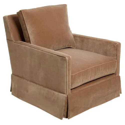 Auburn Club Chair - Toffee Velvet - Miles Talbott - Hancrafted in the USA