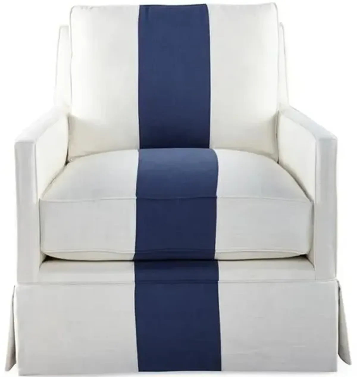 Auburn Club Chair - Indigo Stripe - Miles Talbott