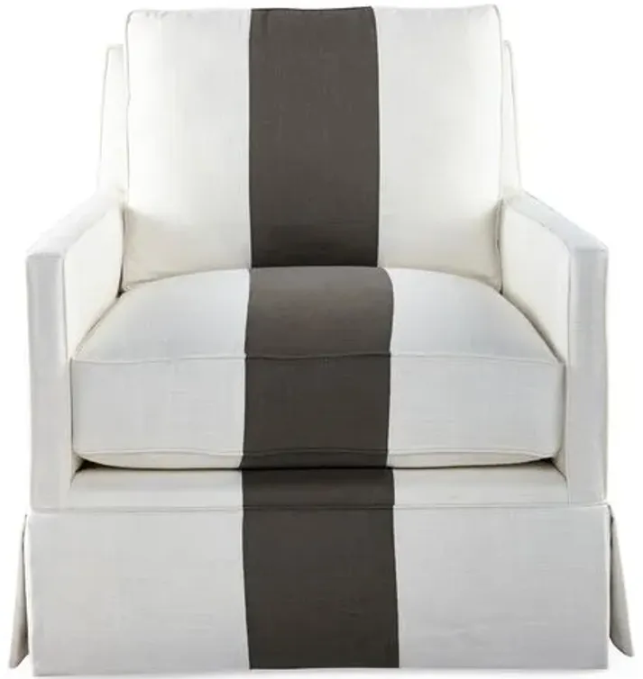 Auburn Club Chair - Charcoal Stripe - Miles Talbott