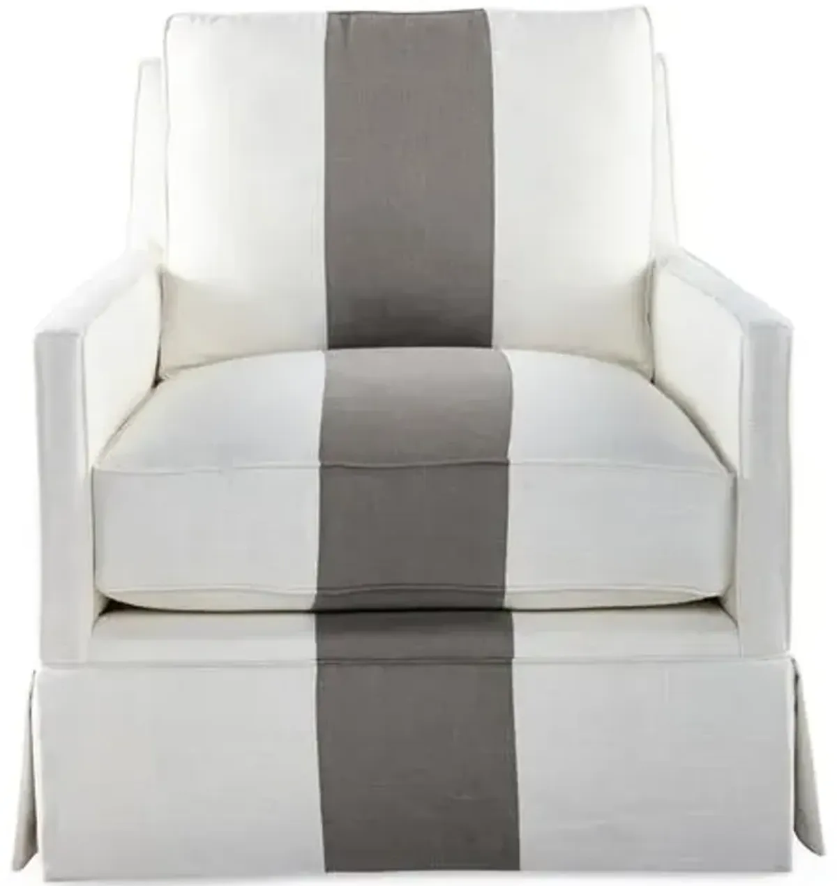 Auburn Club Chair - Gray Stripe - Miles Talbott