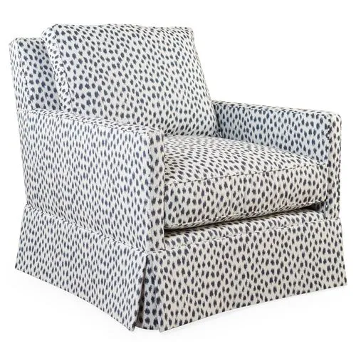 Auburn Club Chair - Indigo Spot Sunbrella - Miles Talbott - Hancrafted in the USA