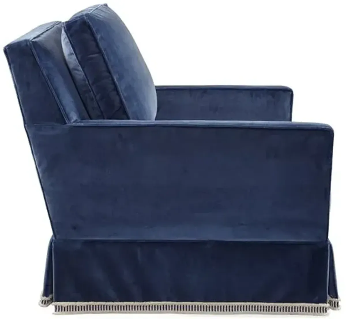 Auburn Club Chair - Mariner Velvet - Miles Talbott - Hancrafted in the USA