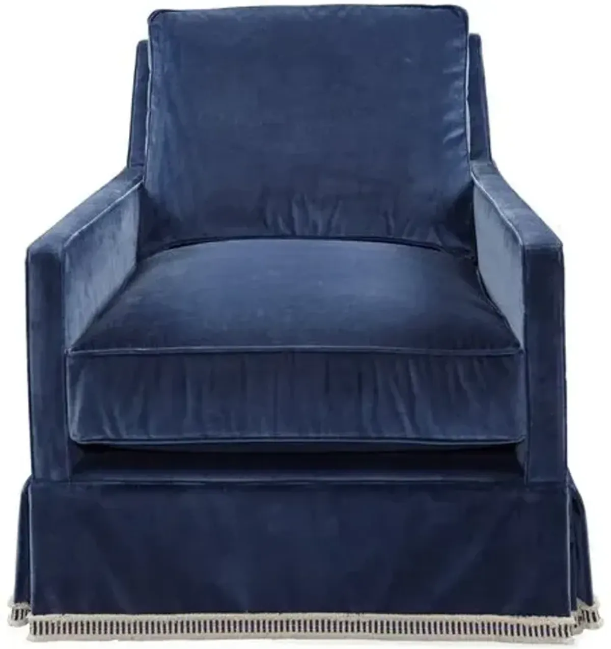 Auburn Club Chair - Mariner Velvet - Miles Talbott - Hancrafted in the USA