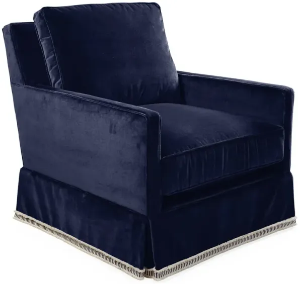 Auburn Club Chair, Navy Velvet