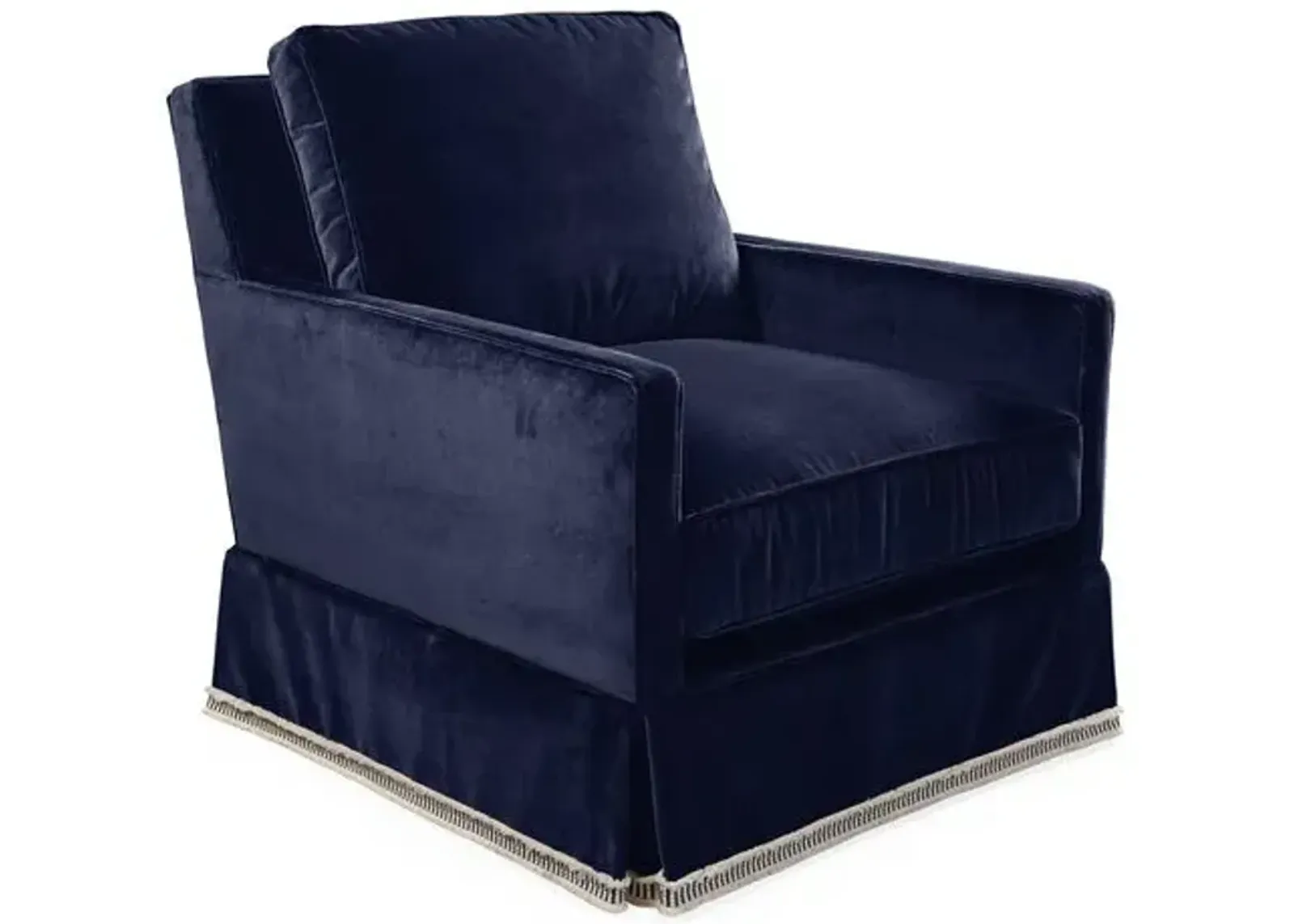 Auburn Club Chair - Navy Velvet - Miles Talbott - Hancrafted in the USA