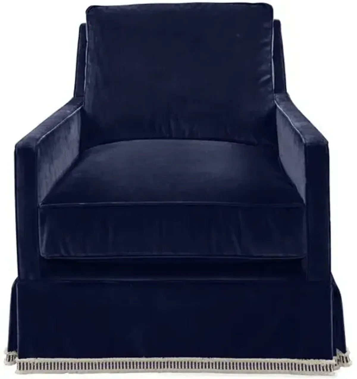 Auburn Club Chair - Navy Velvet - Miles Talbott - Hancrafted in the USA