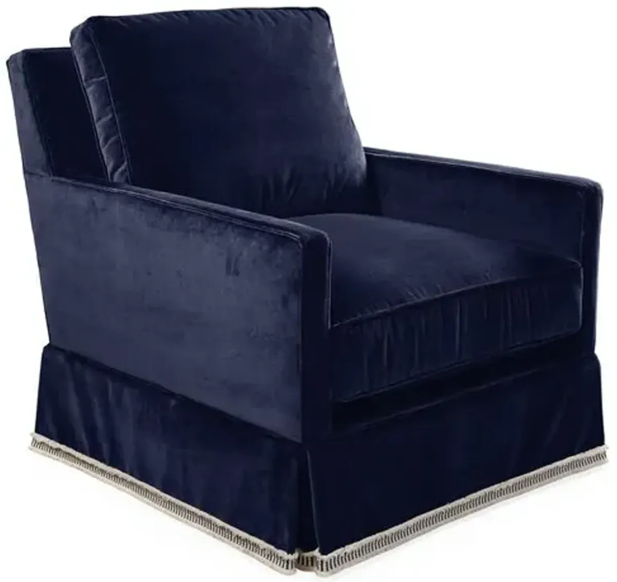 Auburn Club Chair - Navy Velvet - Miles Talbott - Hancrafted in the USA