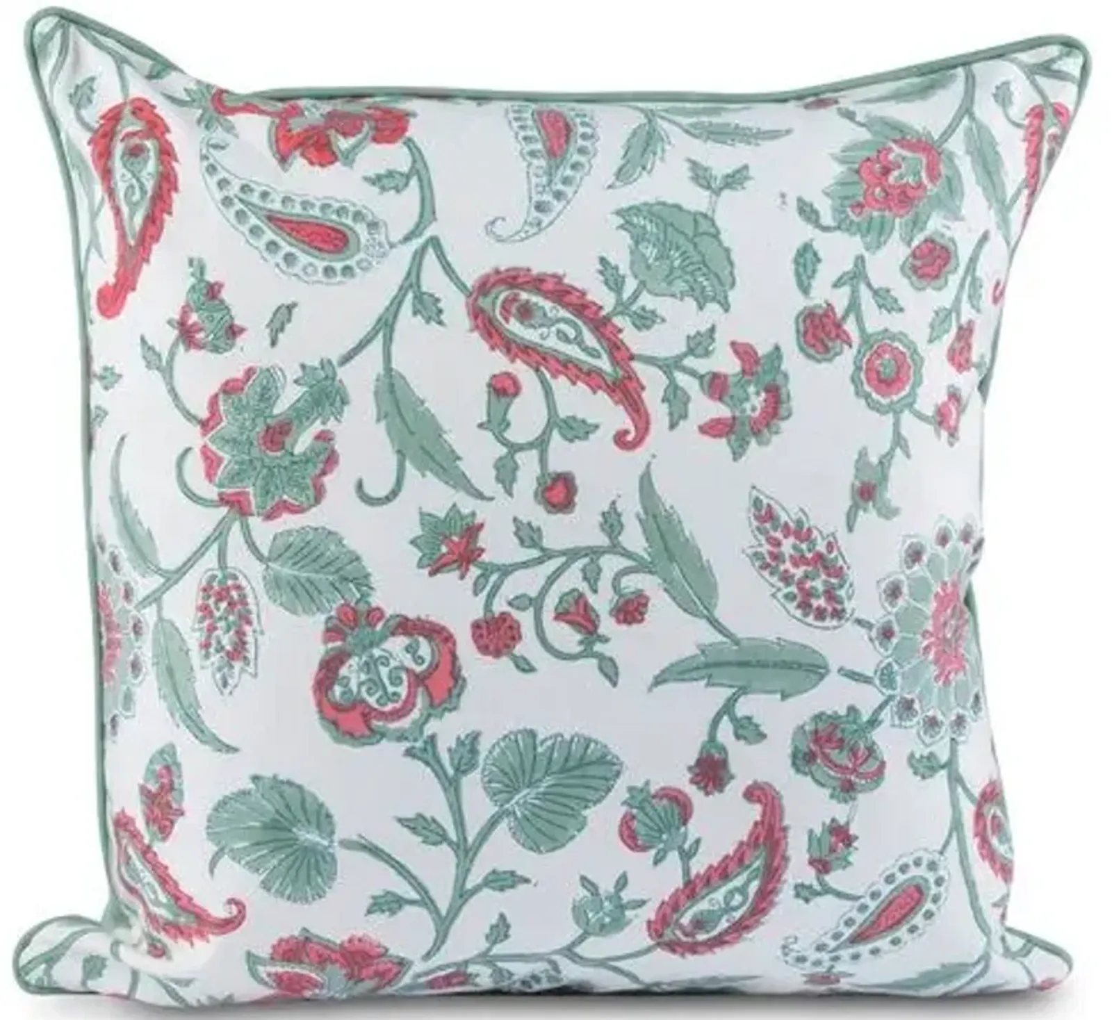 Kerr 20x20 Pillow - Green/Coral