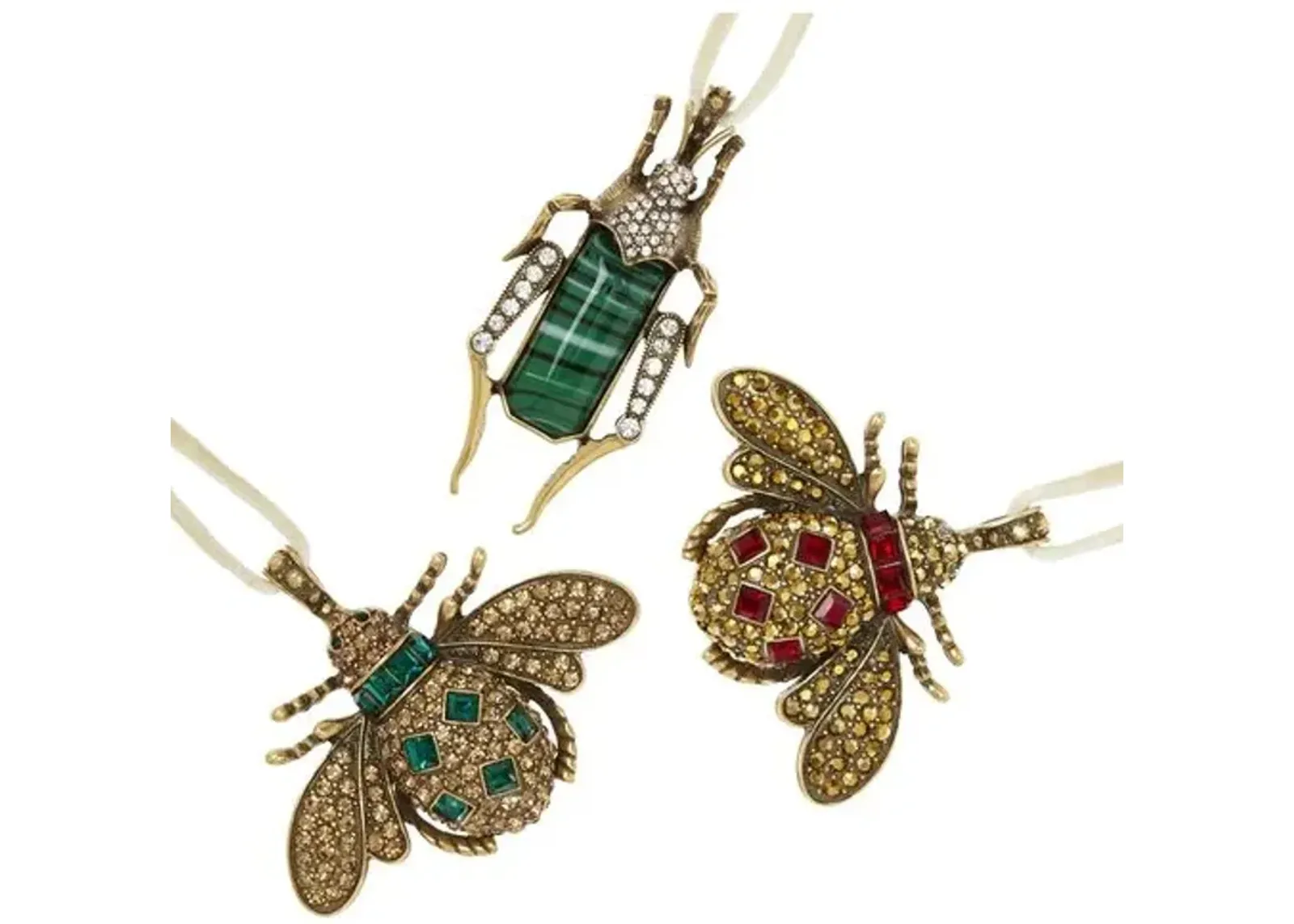 Asst. of 3 Jeweled Insect Ornaments - Gold - Joanna Buchanan