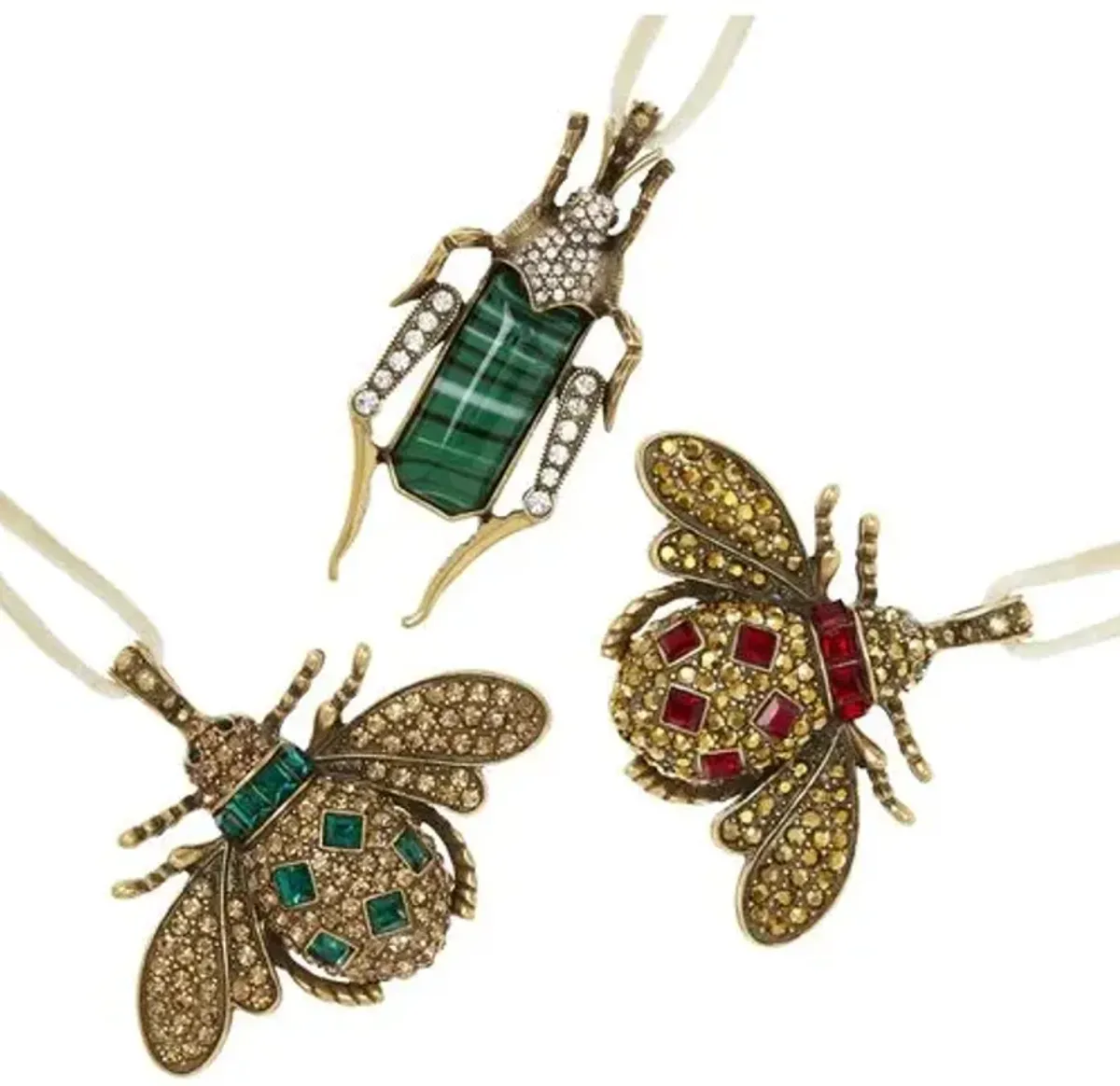 Asst. of 3 Jeweled Insect Ornaments - Gold - Joanna Buchanan