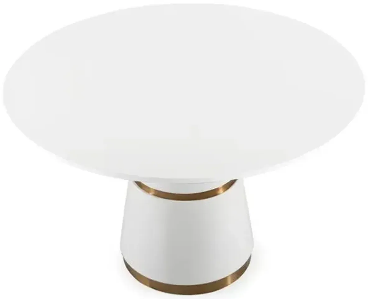 Pombal Dining Table - White/Gold - Handcrafted