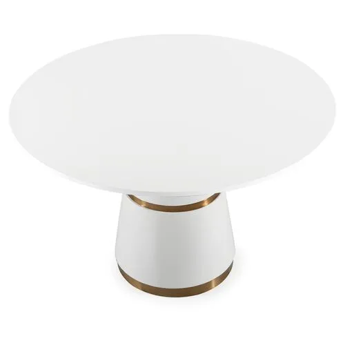 Pombal Dining Table - White/Gold - Handcrafted