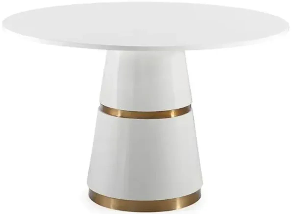 Pombal Dining Table - White/Gold - Handcrafted