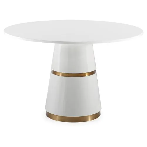Pombal Dining Table - White/Gold - Handcrafted