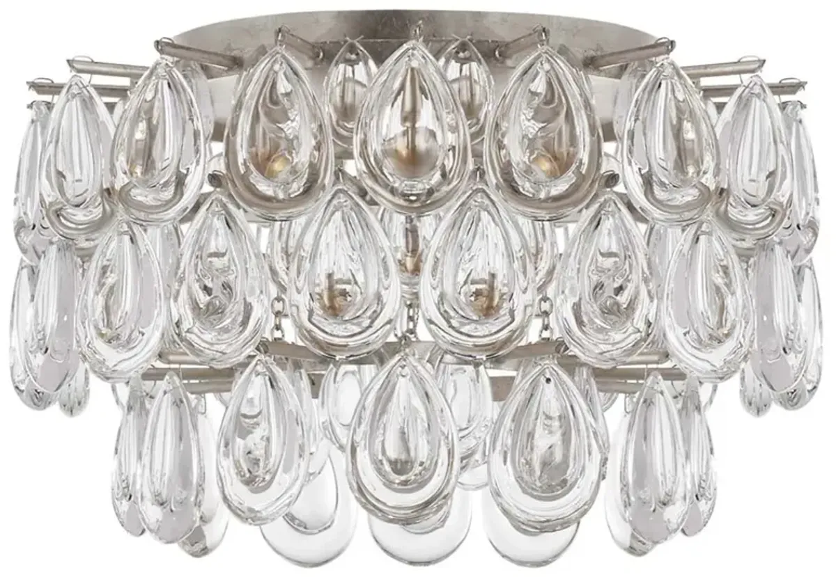 Visual Comfort - Liscia Flush Mount - Burnished Silver Leaf