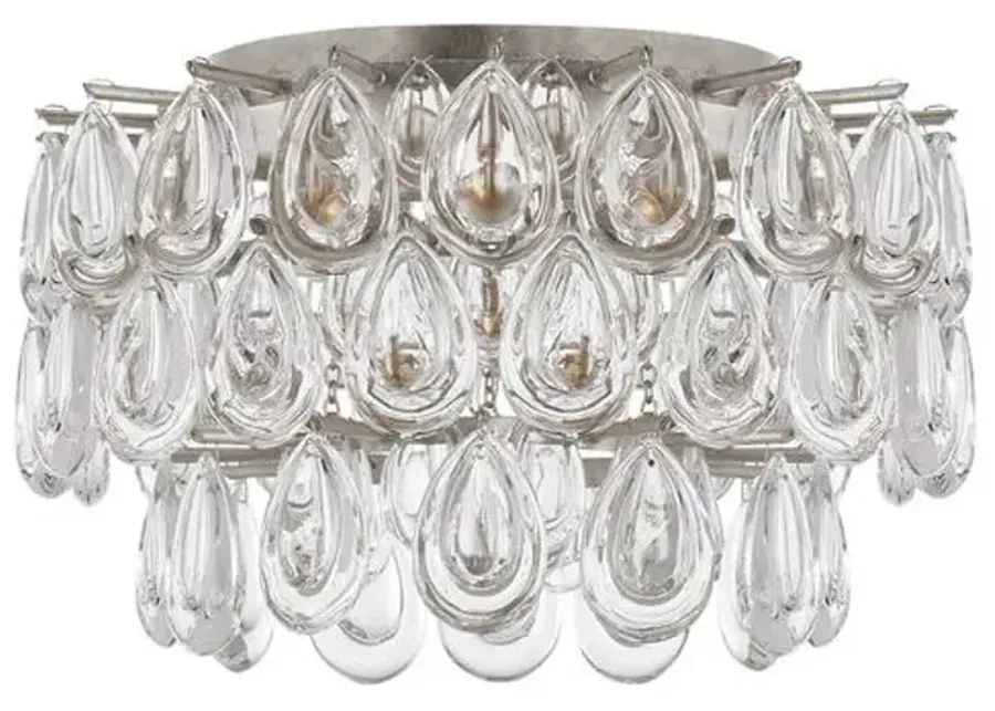 Visual Comfort - Liscia Flush Mount - Burnished Silver Leaf