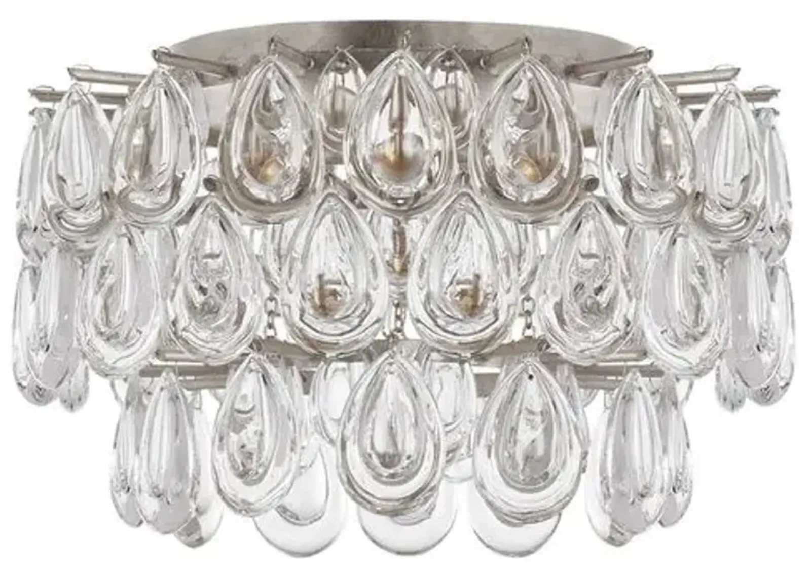 Visual Comfort - Liscia Flush Mount - Burnished Silver Leaf