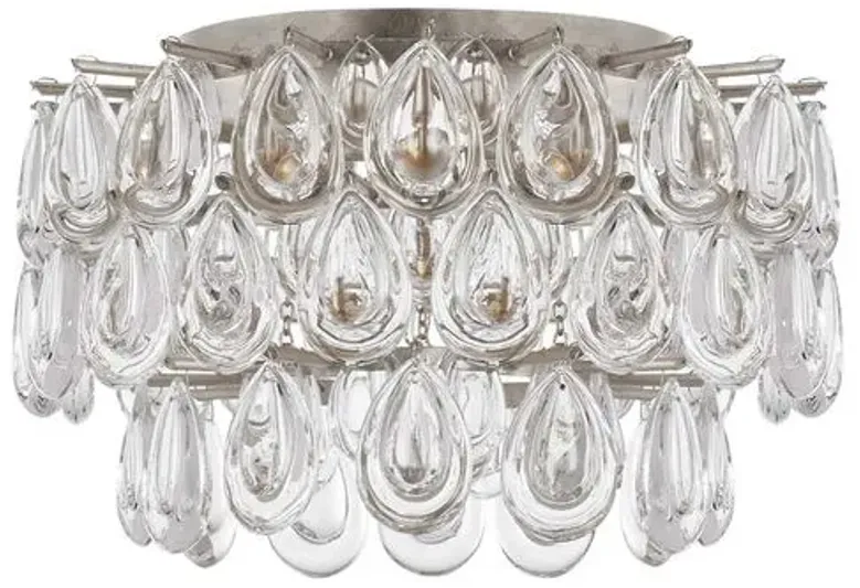 Visual Comfort - Liscia Flush Mount - Burnished Silver Leaf