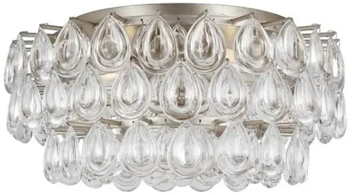 Visual Comfort - Liscia Flush Mount - Burnished Silver Leaf