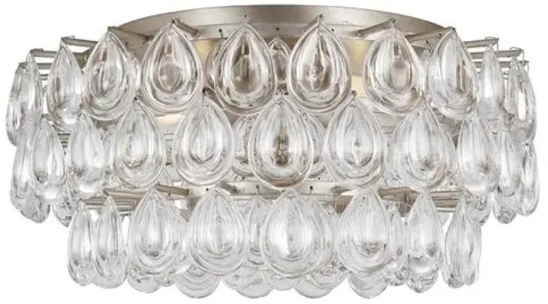 Visual Comfort - Liscia Flush Mount - Burnished Silver Leaf