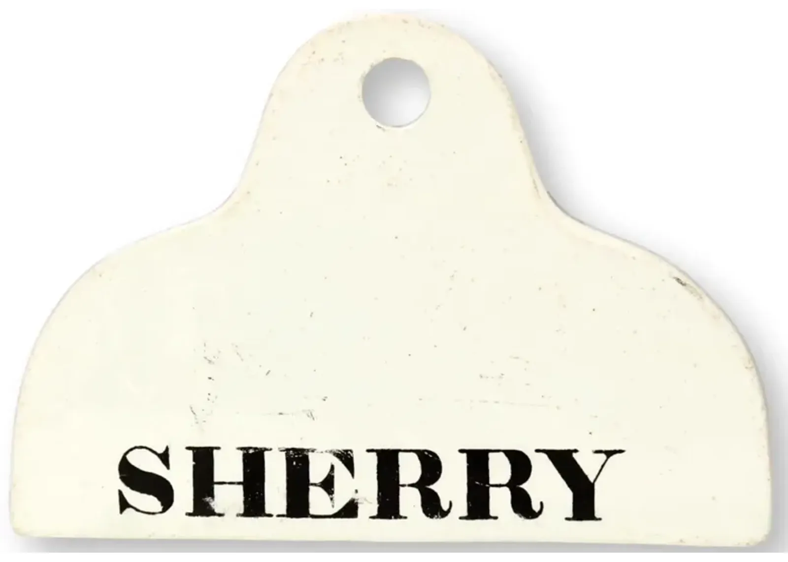 Antique Creamware Sherry Barrel Label - Rose Victoria - White