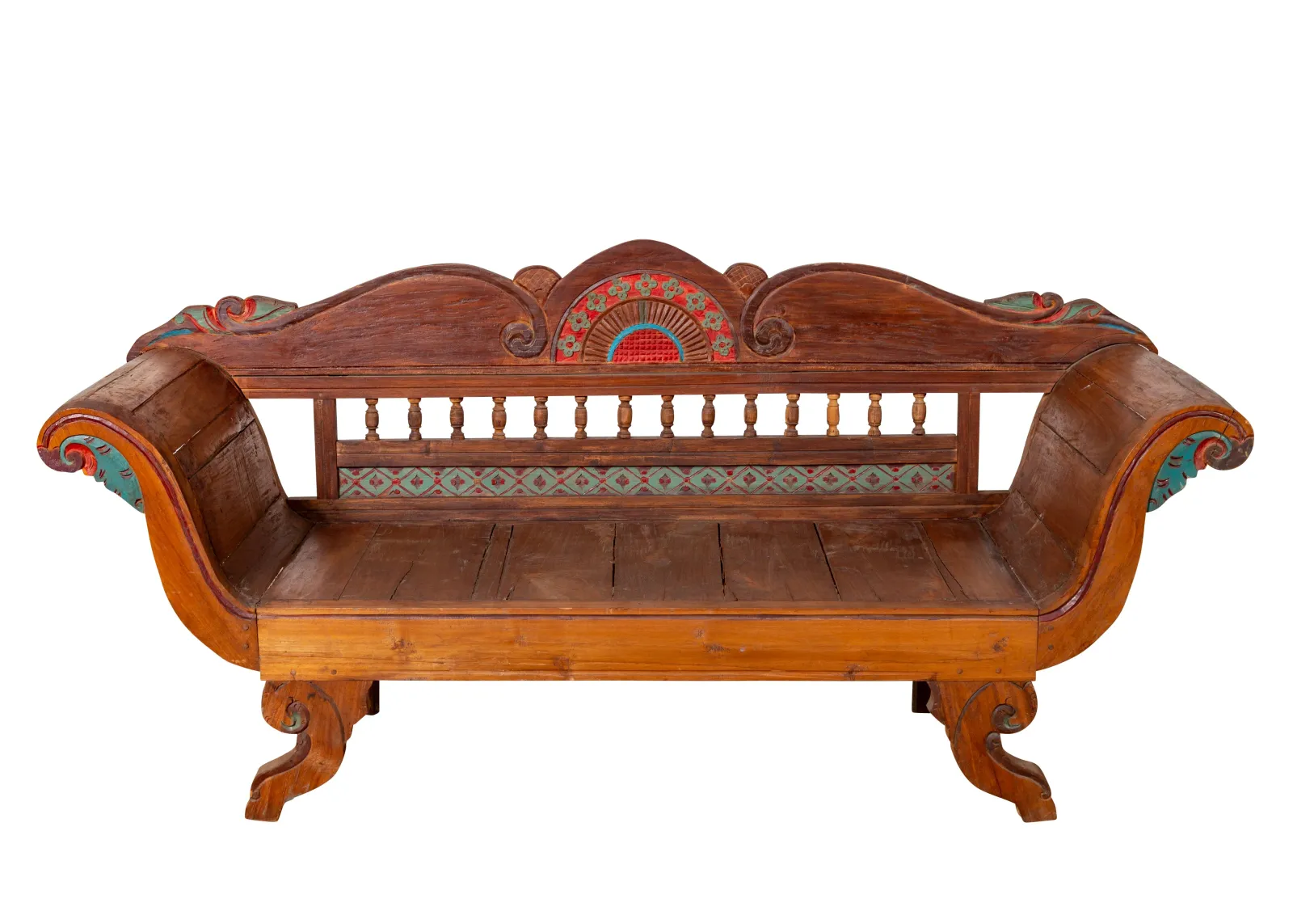 Plantation Javanese Teak Settee - FEA Home - Brown