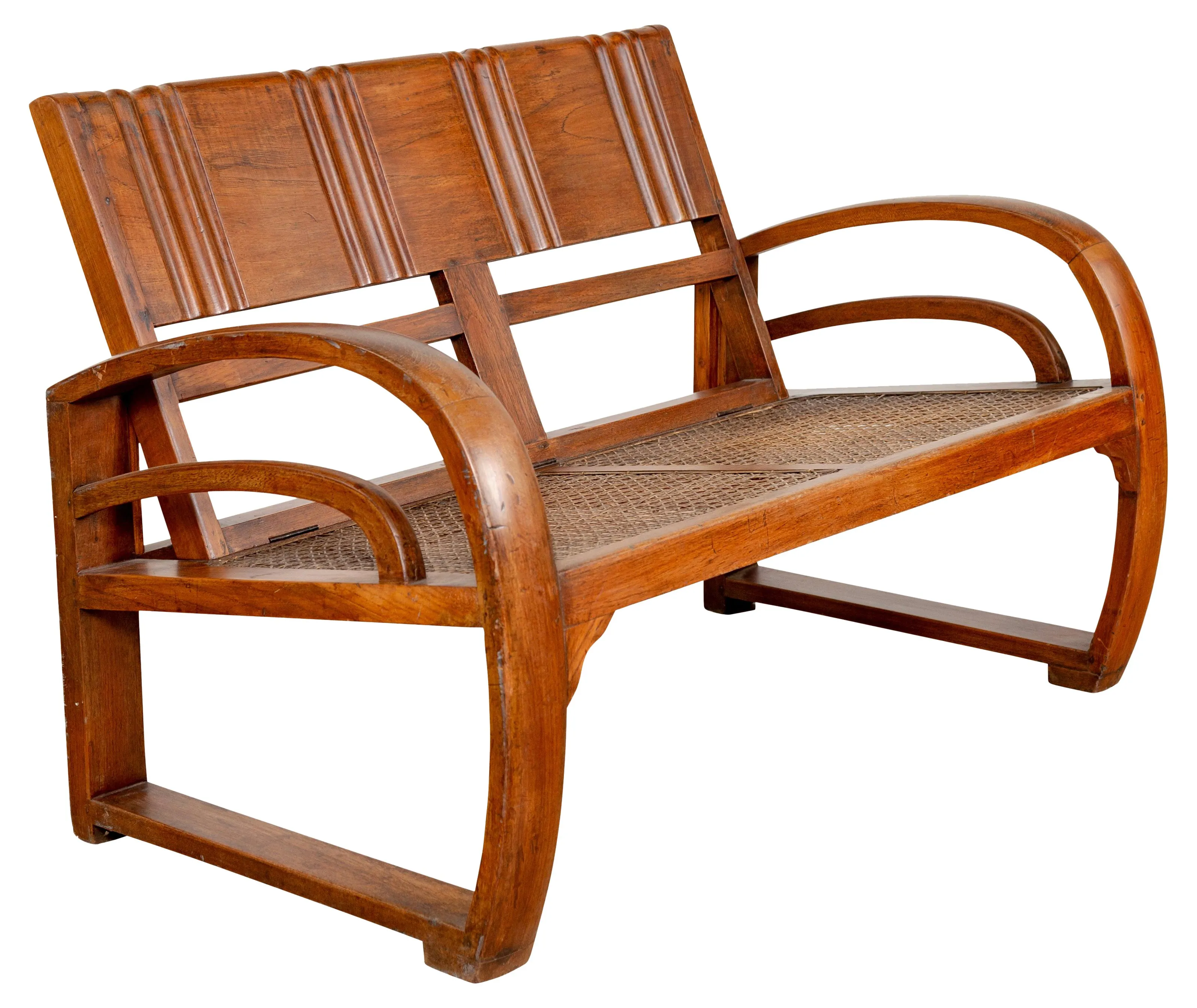 Teak Wood Folding Settee from Madura - FEA Home - Brown