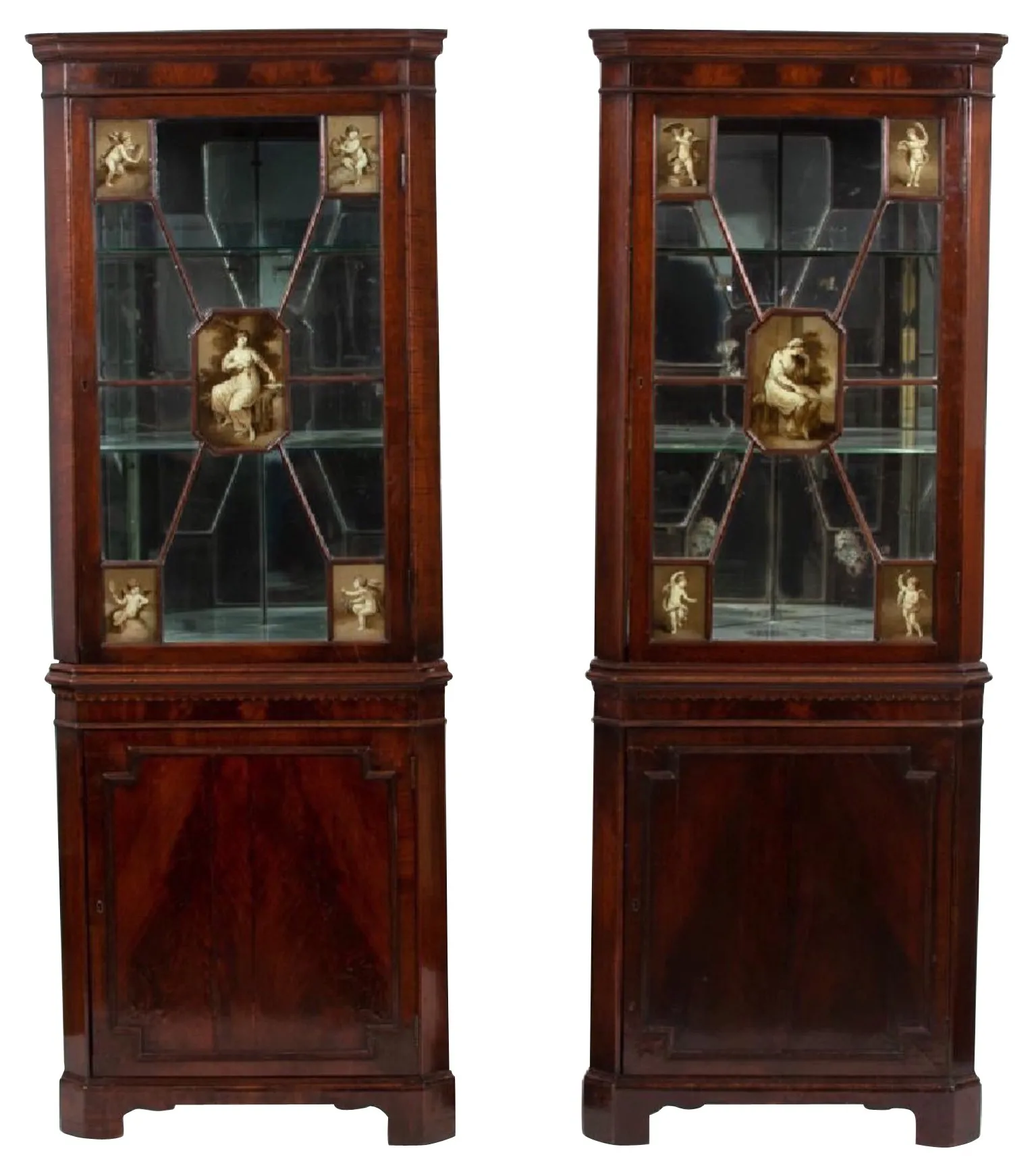 19th-C. Regency Style Corner Cabinets - Von Meyer Ltd. - Brown