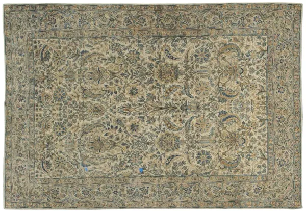 Persian Kerman Rug 5'10 x 8'10 - Beige - Beige