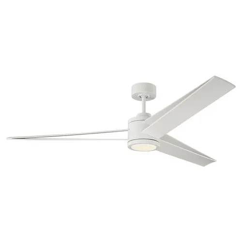 Visual Comfort - Armstrong Ceiling Fan - Matte White - 6 Blades, Hand-Held Remote Control, Energy Efficient, 6 Speed DC Motor