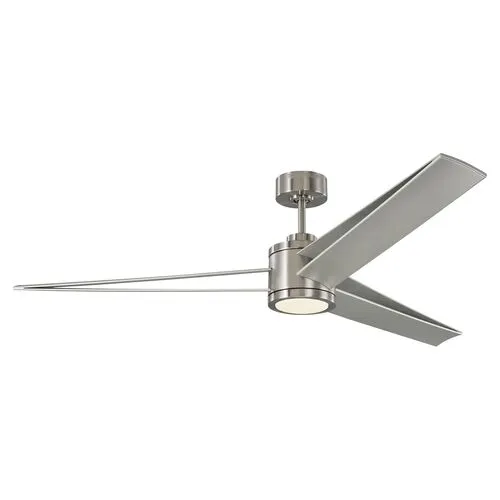 Visual Comfort - Armstrong Ceiling Fan - Brushed Steel - Silver - 6 Blades, Hand-Held Remote Control, Energy Efficient, 6 Speed DC Motor