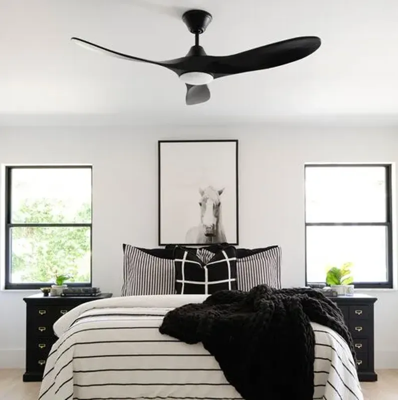 Visual Comfort - Maverick LED Ceiling Fan - Matte Black - 3 Blades, Hand-Held Remote Control, Energy Efficient, 6 Speed DC Motor