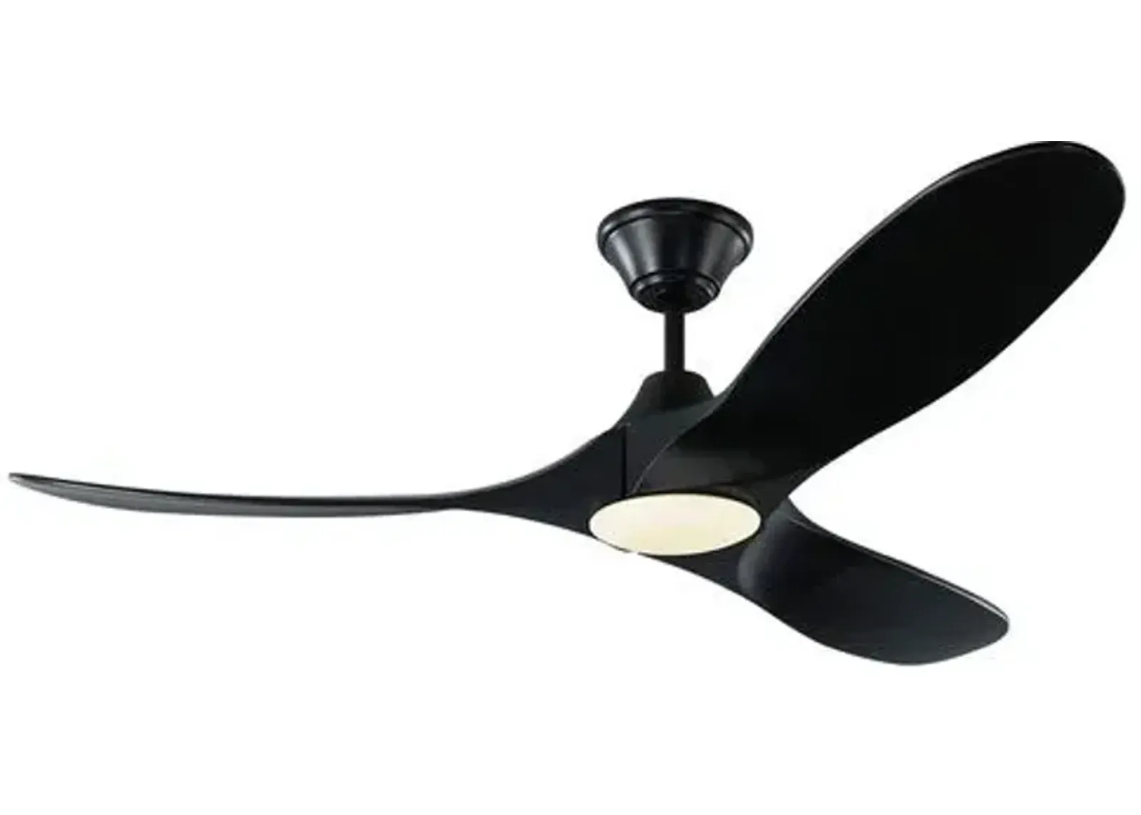 Visual Comfort - Maverick LED Ceiling Fan - Matte Black - 3 Blades, Hand-Held Remote Control, Energy Efficient, 6 Speed DC Motor