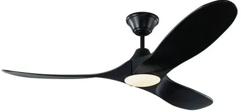 Visual Comfort - Maverick LED Ceiling Fan - Matte Black - 3 Blades, Hand-Held Remote Control, Energy Efficient, 6 Speed DC Motor