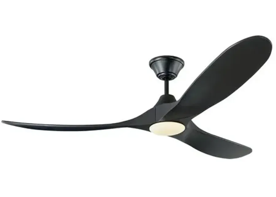 Visual Comfort - Maverick LED Ceiling Fan - Matte Black - 3 Blades, Hand-Held Remote Control, Energy Efficient, 6 Speed DC Motor