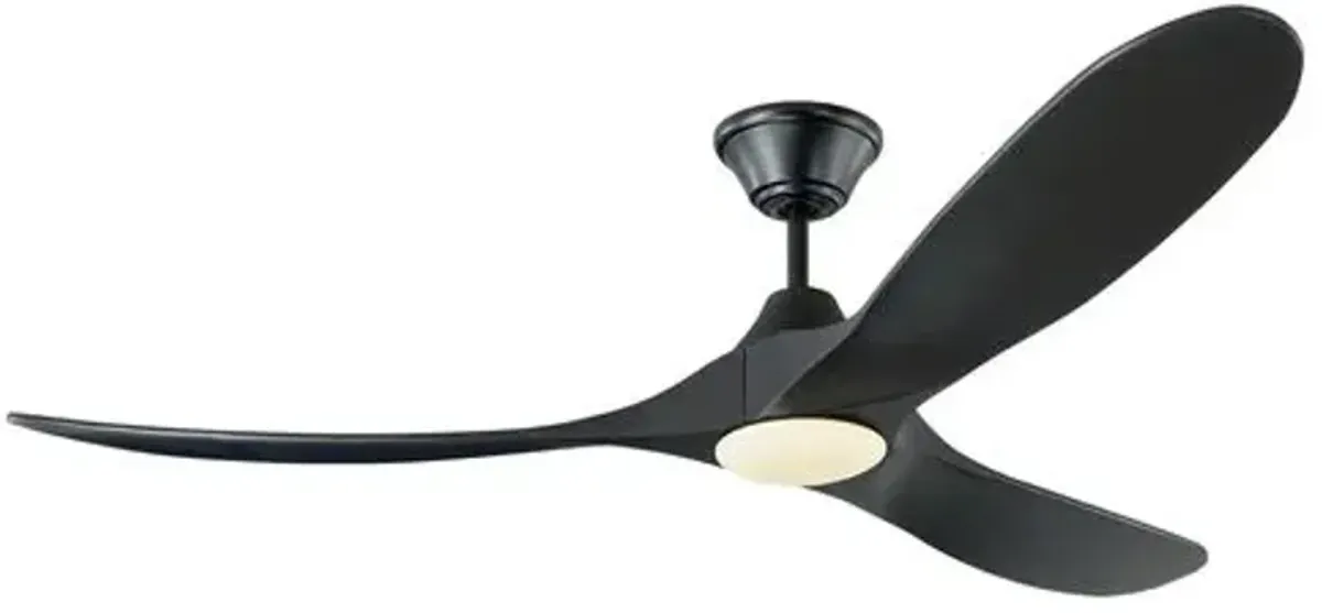 Visual Comfort - Maverick LED Ceiling Fan - Matte Black - 3 Blades, Hand-Held Remote Control, Energy Efficient, 6 Speed DC Motor