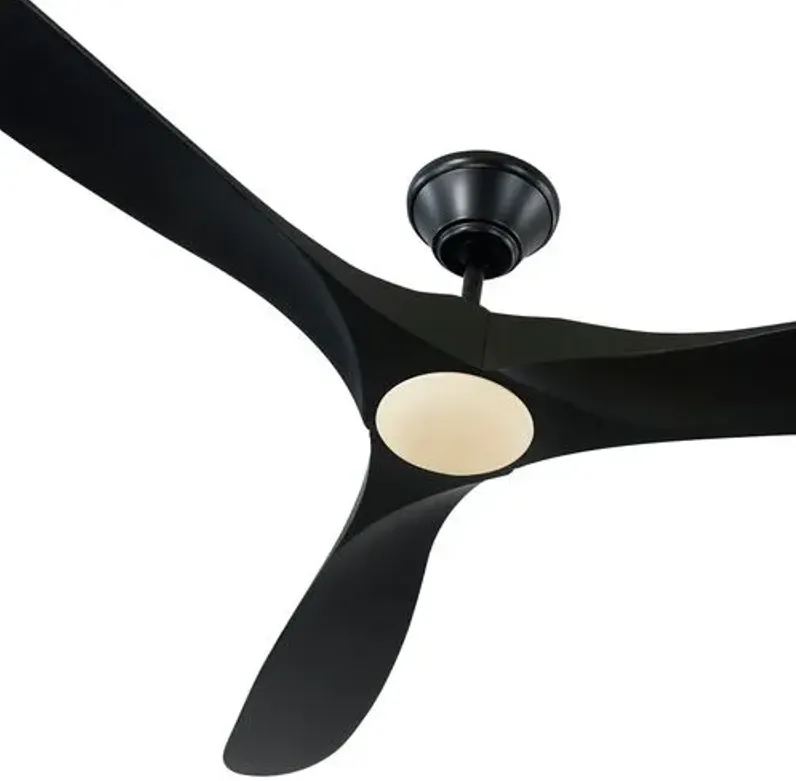 Visual Comfort - Maverick LED Ceiling Fan - Matte Black - 3 Blades, Hand-Held Remote Control, Energy Efficient, 6 Speed DC Motor