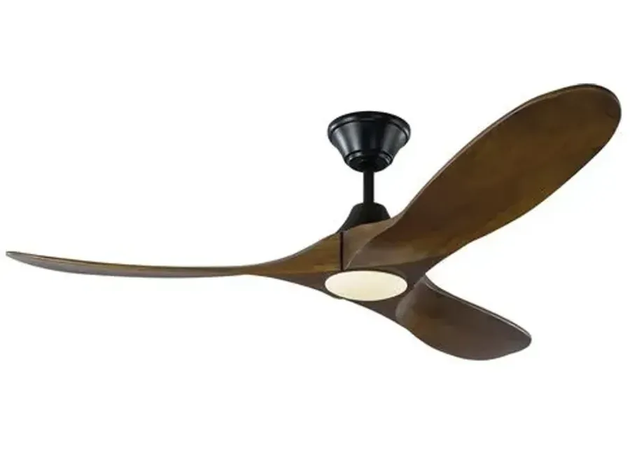 Visual Comfort - Maverick LED Ceiling Fan - Dark Walnut - Brown - 3 Blades, Hand-Held Remote Control, Energy Efficient, 6 Speed DC Motor