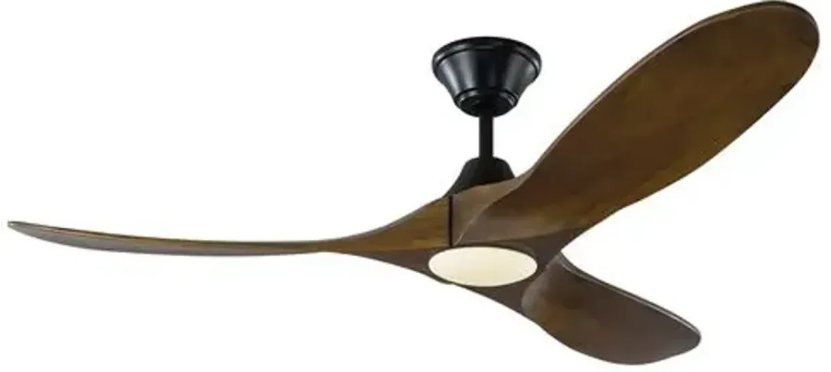 Visual Comfort - Maverick LED Ceiling Fan - Dark Walnut - Brown - 3 Blades, Hand-Held Remote Control, Energy Efficient, 6 Speed DC Motor