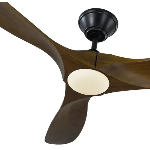 Visual Comfort - Maverick LED Ceiling Fan - Dark Walnut - Brown - 3 Blades, Hand-Held Remote Control, Energy Efficient, 6 Speed DC Motor